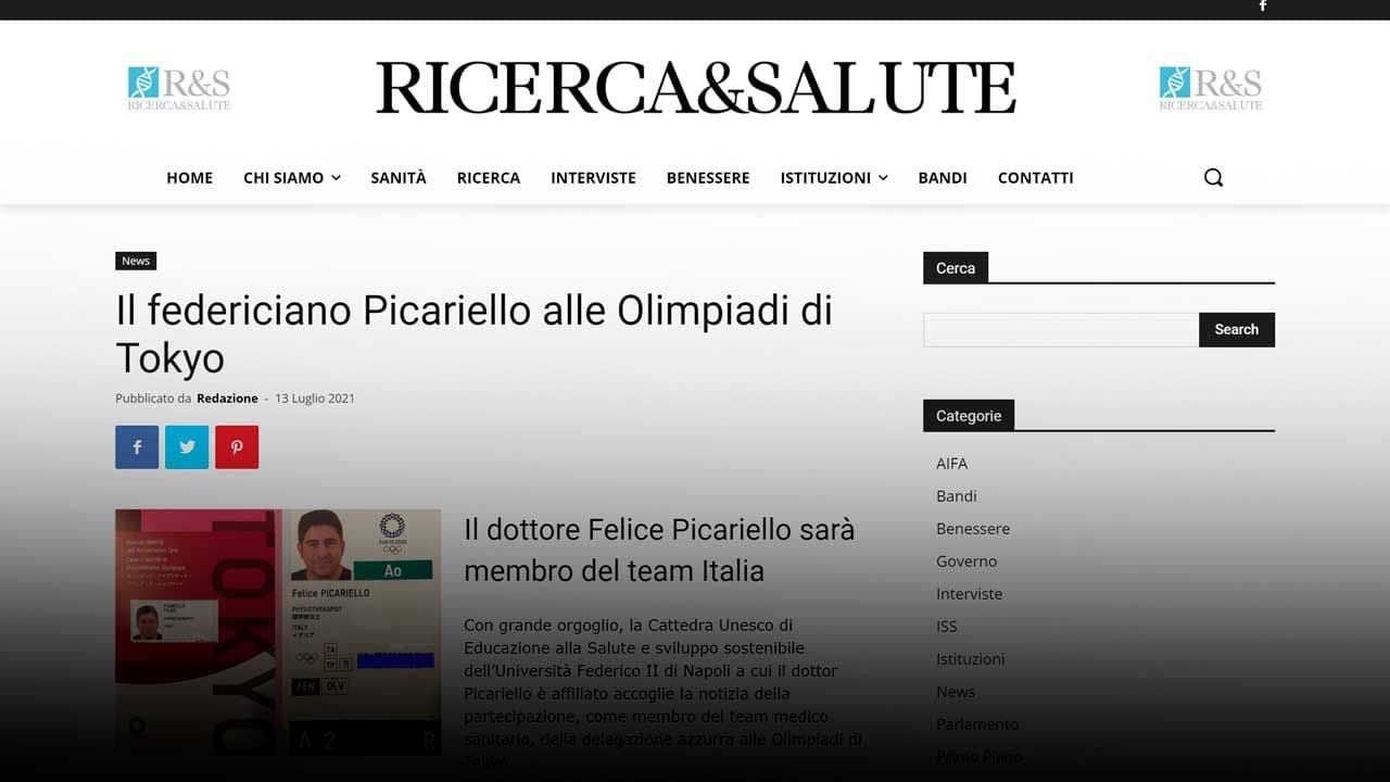 Ricerca & Salute: Il federiciano Picariello alle Olimpiadi di Tokyo